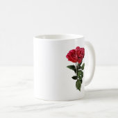 Red Roses and Leaves コーヒーマグカップ (正面右)