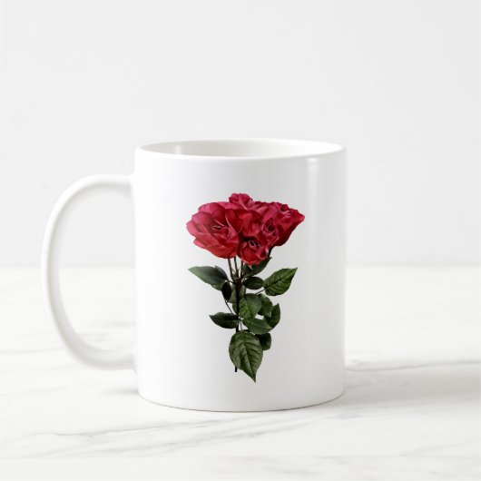 Red Roses and Leaves コーヒーマグカップ (左)
