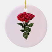Red Roses and Leaves セラミックオーナメント (裏面)
