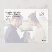 Red Roses and Morning Glory Thank You add photo ポストカード (裏面)