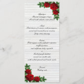 Red Roses And Pine Branch Christmas Wedding Menu メニュー (正面)