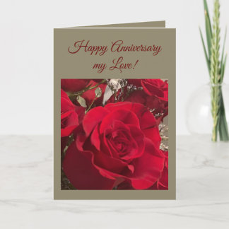 Red Roses anniversary card カード