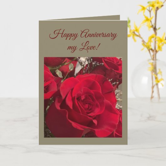 Red Roses anniversary card カード (黄色い花)