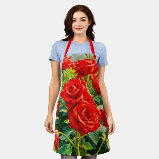 Red Roses Apron エプロン (着用した状態)
