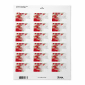 Red Roses & Babys Breath Elegant Floral Wedding  ラベル (フルシート)