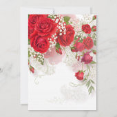 Red Roses & Babys Breath Elegant Floral Wedding  招待状 (裏面)