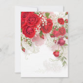 Red Roses & Babys Breath Elegant Floral Wedding  招待状 (裏面)