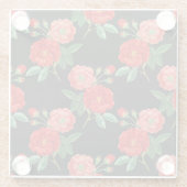 Red Roses, Black Background, ガラスコースター (裏面)