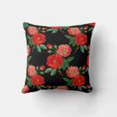 Red Roses, Black Background, クッション (裏面)