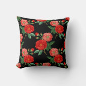 Red Roses, Black Background, クッション (正面)