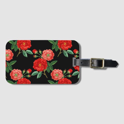 Red Roses, Black Background, ラゲッジタグ (正面横)