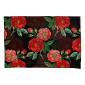 Red Roses, Black Background, 枕カバー (正面)