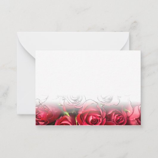 Red Roses Blank Valentines Stationery ノートカード (正面)