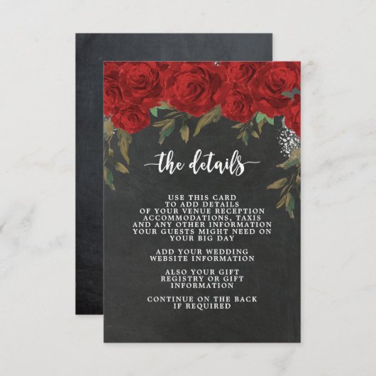 red roses bohoの結婚詳細情報カード エンクロージャーカード (正面/裏面)
