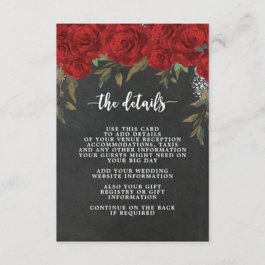 red roses bohoの結婚詳細情報カード エンクロージャーカード (正面)