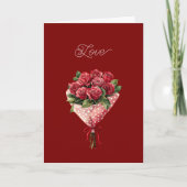 Red Roses Bouquet Valentine's Day カード (正面)