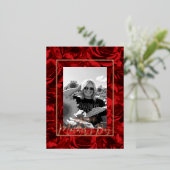 Red Roses Bouquets Happy Mother's Dayの写真実在 箔シーズンポストカード (立ち正面)