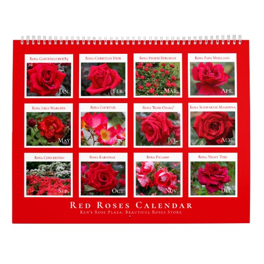 Red Roses Calendar (Type-A) カレンダー (裏面)