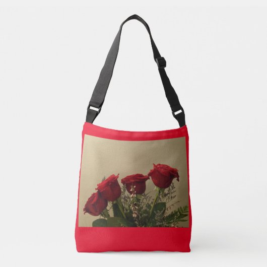 Red Roses Crossbody Handbag クロスボディバッグ (正面)