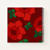 Red Roses Custom Title Spiral Bound ノートブック (裏面)