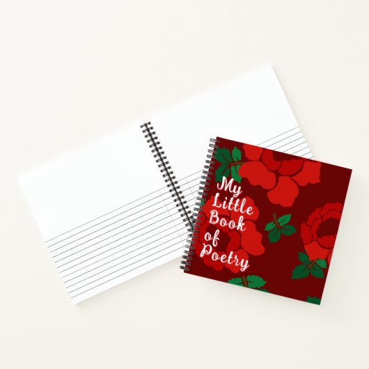 Red Roses Custom Title Spiral Bound ノートブック (内部)