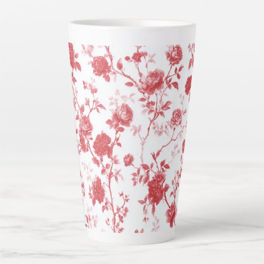 Red Roses Floral カフェラテマグ (正面)