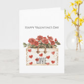 Red Roses Floral Hearts Valentine's Day カード (黄色い花)