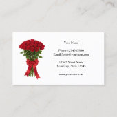 Red roses flower bouquet florist business cards 名刺 (裏面)