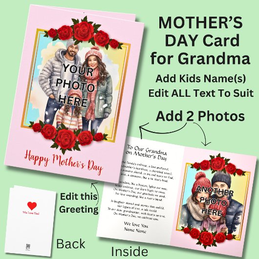 Red Roses Framesに2枚の写真を追加 カード