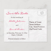 Red Roses Galore日付カードを保存 案内ポストカード (裏面)