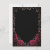 Red Roses Gothic Frame Black Retirement Party 招待状 (裏面)