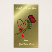 Red Roses Heart Personalized Gift Card Tag (正面)
