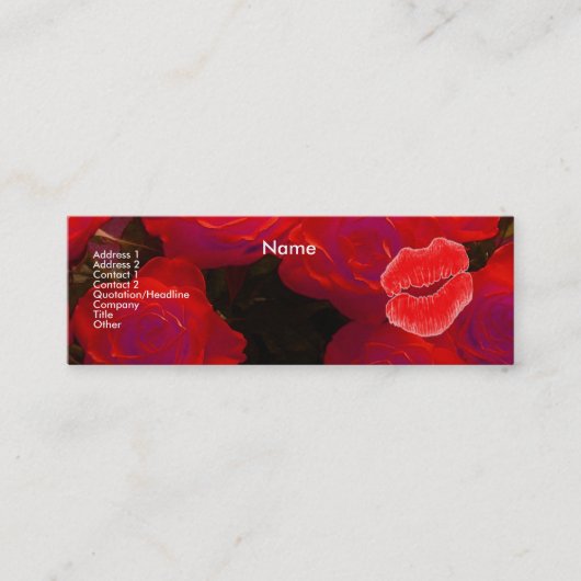 Red Roses IIプロファイルカード スキニー名刺 (正面)