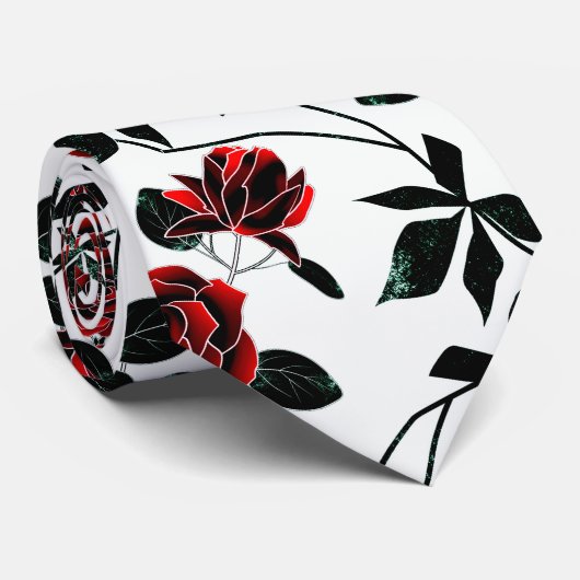 Red roses . neck tie ネクタイ (ロール)