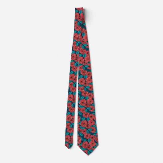 Red roses neck tie ネクタイ (裏面)