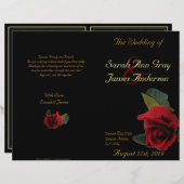 Red Roses on black wedding program (正面/裏面)