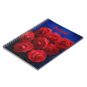 Red Roses on Blue Personal Flower Journal ノートブック (左側)