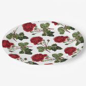 Red Roses Pattern ペーパープレート (アングル)