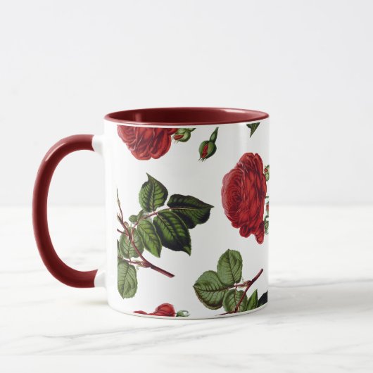 Red Roses Pattern マグカップ (左)