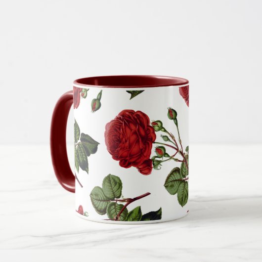 Red Roses Pattern マグカップ (正面左)