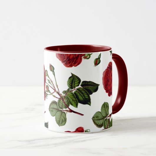 Red Roses Pattern マグカップ (正面右)