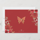 Red Roses Quinceaenera Mis Quince Anos写真 招待状 (裏面)