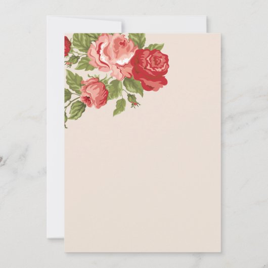 Red Roses Script Wedding Invitation | Elegant Roma 招待状 (裏面)