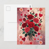 Red Roses, Valentine's Day, ポストカード (正面/裏面)