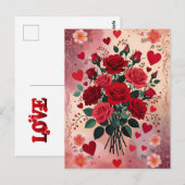 Red Roses, Valentine's Day, ポストカード (正面/裏面)