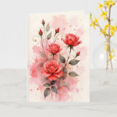 Red Roses Valentine's Day Anniversary カード (黄色い花)