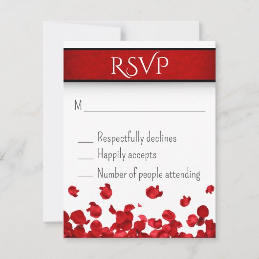 Red Roses Wedding RSVP (正面)