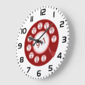 Red Rotary Phone Dial 911 Emergency Number ラージ壁時計 (傾斜)