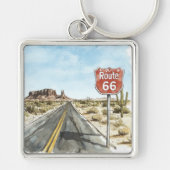 Red Route 66 Sign キーホルダー (正面)