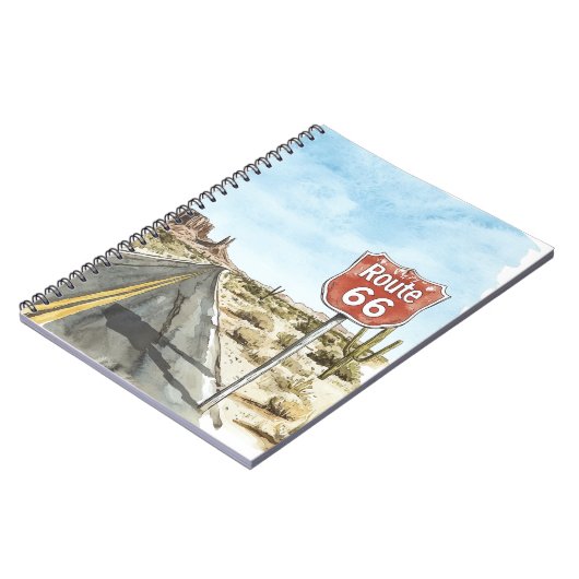 Red Route 66 Sign ノートブック (左側)